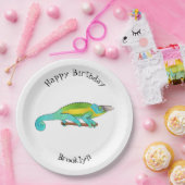 Assiettes En Carton Illustration du caméléon de Jackson (Fête)