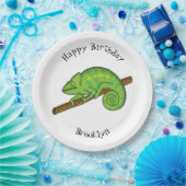 Assiettes En Carton Illustration du caméléon de la parson (Fête)