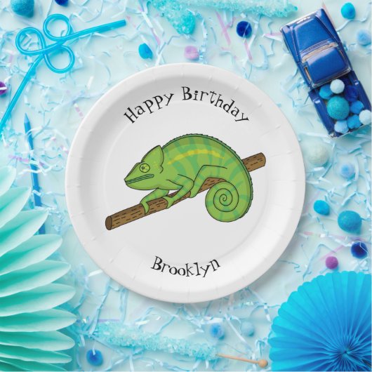 Assiettes En Carton Illustration du caméléon de la parson (Fête)