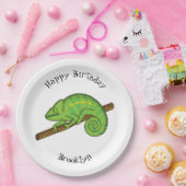 Assiettes En Carton Illustration du caméléon de la parson (Fête)