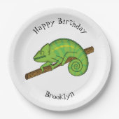 Assiettes En Carton Illustration du caméléon de la parson (Devant)