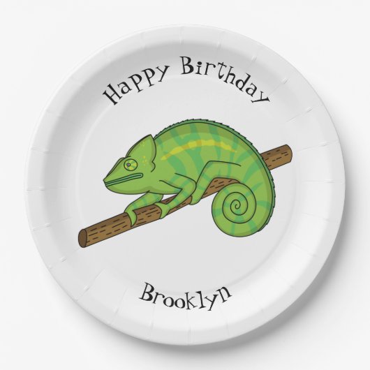 Assiettes En Carton Illustration du caméléon de la parson (Devant)