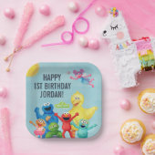 Assiettes En Carton Illustration du caractère de rue Sésame (Fête)