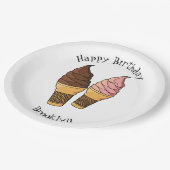 Assiettes En Carton Illustration du cône de crème glacée (Angle)