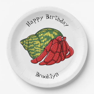 Assiettes En Carton Illustration du crabe mignon