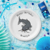 Assiettes En Carton Illustration du poisson-chat mignon (Fête)