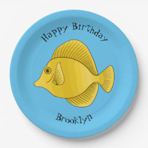 Assiettes En Carton Illustration du poisson-tang jaune