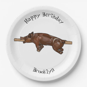 Assiettes En Carton Illustration du rôti de porc / rôti de porc