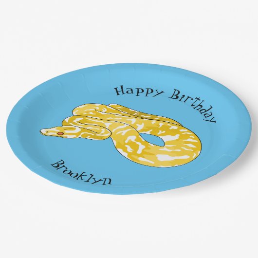 Assiettes En Carton Illustration du serpent python birman (Angle)