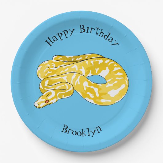 Assiettes En Carton Illustration du serpent python birman (Devant)