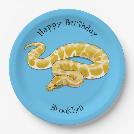 Assiettes En Carton Illustration du serpent python birman (Devant)