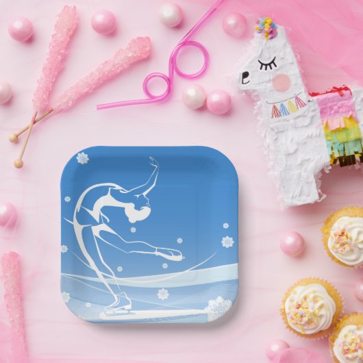 Assiettes En Carton Illustration du sport de patinage sur glace (Fête)