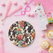 Assiettes En Carton Illustration du Terrier de Boston (Fête)