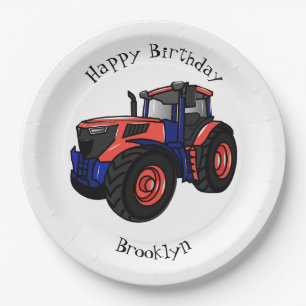 Assiettes En Carton Illustration du tracteur