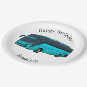 Assiettes En Carton Illustration d'un autobus à passagers moderne (Angle)