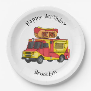 Assiettes En Carton Illustration d'un camion de nourriture pour chien