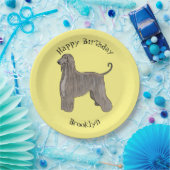 Assiettes En Carton Illustration d'un chien hound afghan (Fête)