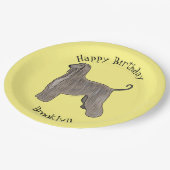 Assiettes En Carton Illustration d'un chien hound afghan (Angle)