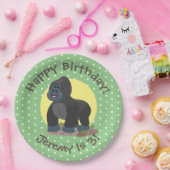 Assiettes En Carton Illustration d'un grand joyeux gorille (Fête)