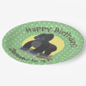 Assiettes En Carton Illustration d'un grand joyeux gorille (Angle)