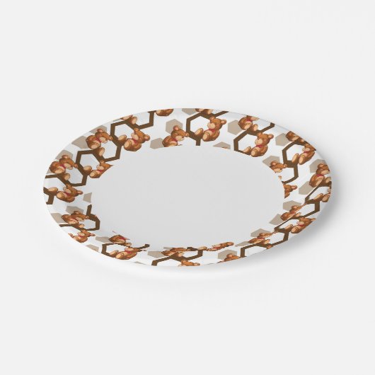 Assiettes En Carton illustration d'un tableau d'ours en peluche sur bl (Angle)