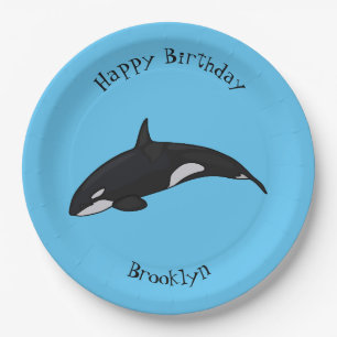 Assiettes En Carton Illustration d'une baleine tueuse