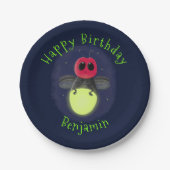 Assiettes En Carton Illustration d'une luciole à éclair mignon (Devant)