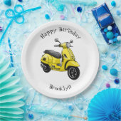 Assiettes En Carton Illustration d'une moto cyclable (Fête)