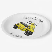 Assiettes En Carton Illustration d'une moto cyclable (Angle)