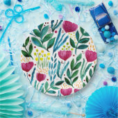 Assiettes En Carton Illustration florale botanique (Fête)