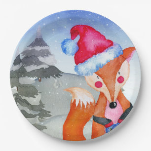Assiettes En Carton Illustration Fox Forest Woodland Friends