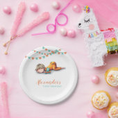 Assiettes En Carton Illustration Garland Sleeping Boy Premier Annivers (Fête)