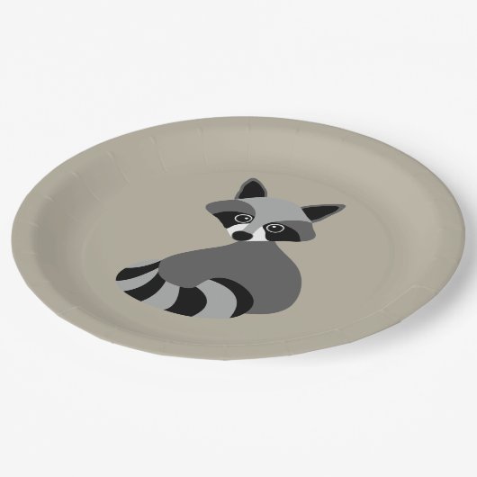 Assiettes En Carton Illustration graphique Raccoon (Angle)
