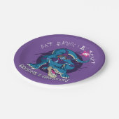 Assiettes En Carton Illustration Halloween Wicked Witch Sur T-Rex (Angle)