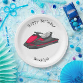 Assiettes En Carton Illustration Jet ski (Fête)