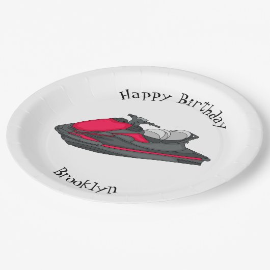 Assiettes En Carton Illustration Jet ski (Angle)
