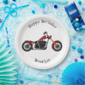 Assiettes En Carton Illustration motocyclette de style hélicoïdal (Fête)