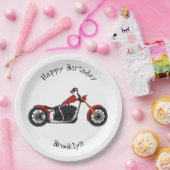 Assiettes En Carton Illustration motocyclette de style hélicoïdal (Fête)