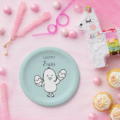 Assiettes En Carton Illustration Pastel Blue Cute Easter Chick & Oeufs (Fête)