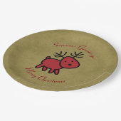 Assiettes En Carton Illustration Red Christmas Reindeer (Angle)