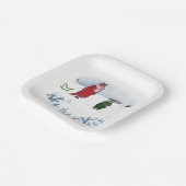 Assiettes En Carton Illustration Renard Et Lapin Vacances Neige Noël (Angulaire)