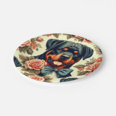 Assiettes En Carton Illustration Retro Rottweiler (Angle)