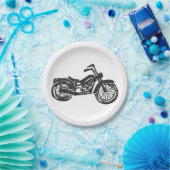 Assiettes En Carton Illustration rétrospective moto - Choisir un arriè (Fête)