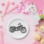 Assiettes En Carton Illustration rétrospective moto - Choisir un arriè (Fête)