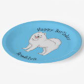 Assiettes En Carton Illustration Samoyed dog (Angle)