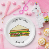 Assiettes En Carton Illustration Sandwich (Fête)