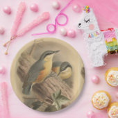 Assiettes En Carton Illustration vintage de Nuthatch (Fête)