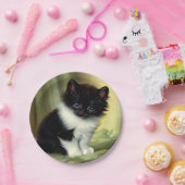 Assiettes En Carton Illustration vintage Tuxedo Kitten (Fête)