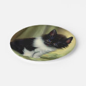 Assiettes En Carton Illustration vintage Tuxedo Kitten (Angle)