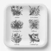 Assiettes En Carton Illustrations botaniques (Recto)